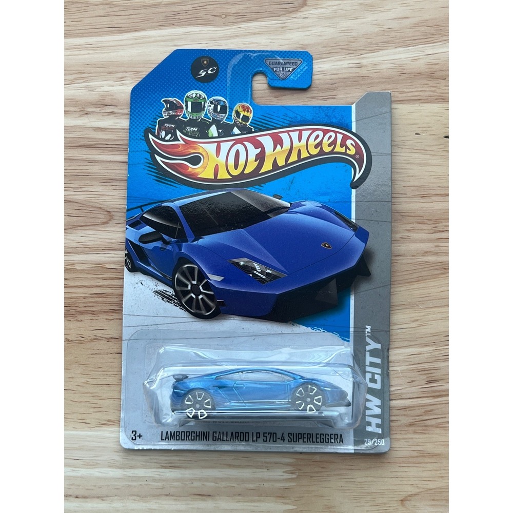 Hot Wheels Lamborghini Gallardo LP 570-4 Superleggera Blue, Damaged‎ Card SEALED